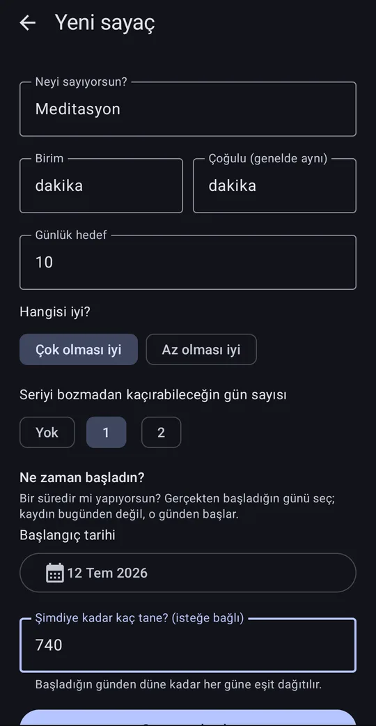 Sayaç ve Alışkanlık Takibi, Google Play'de ekran 4